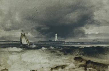 Világítótorony (olaj a panelen)
