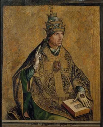 le Pape Gregoire Ier le Grand - Nagy Szent Gergely - Berruguete, Pedro (1450-1503) - c. 1495 - Olaj, fa - 85,5x70 - Museu Nacional d