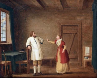 Le roi Gustave I Vasa (1496-1560) a Ornas – Gustav Vasa király in Ornaes par Hillestroem, Pehr (1732-1816). Olaj, vászon, méret: 42x52, , Magángyűjtemény