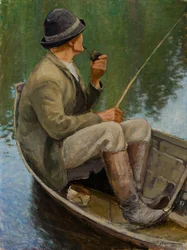 Horgászó férfi