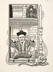 Mimic, az Állatok száz anekdotájából, pub. 1924 (metszet)