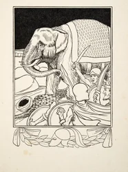 Porus Saved by his Elephant, A Hundred Anekdotes of Animals, pub. 1924