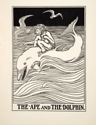 A majom és a delfin, A Hundred Fables of Aesopus, pub.1903