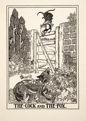 A kakas és a róka, a Száz aiszóposzi mese című műből, megjelent 1903-ban
