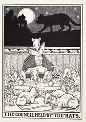 A Rats által tartott tanács, a Fontaine Fables-ből, pub. 1905