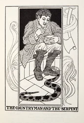 The Countryman and the Serpent, a Fontaine Fables, pub. 1905