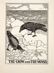 A varjú és a kagyló, A Hundred Fables of Aesopus, pub.1903