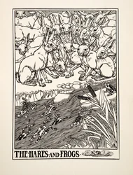 A nyulak és békák, A Hundred Fables of Aesopus, pub.1903