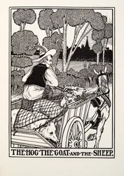 A disznó, a kecske és a bárány, a Fontaine Fables-ből, pub. 1905