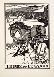 A ló és a szamár, A Hundred Fables of Aesopus, pub.1903