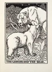 Az Oroszlán és a Medve, a Fontaine Fables-ből, pub. 1905