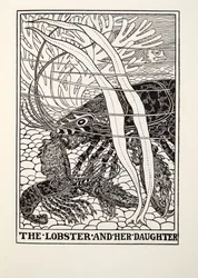 A homár és lánya, a Fontaine Fables-ből, kocsmából. 1905