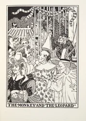 The Monkey and the Leopard, a Fontaine Fables, kocsma. 1905