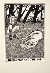 Az öreg és a szamár, a Fontaine Fables-ből, kocsma. 1905