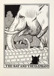 A patkány és az elefánt, a Fontaine Fables-ből, pub. 1905