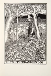 A Pásztor és kutyája, a Fontaine Fables-ből, pub. 1905