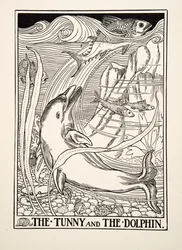 A tonhal és a delfin, A Hundred Fables of Aesopus, pub.1903