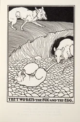 A két patkány, a róka és a tojás, a Fontaine Fables-ből, pub. 1905