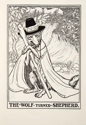 The Wolf Turned Shepherd, Fontaine Fables, pub. 1905