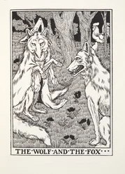 A farkas és a róka, a Fontaine Fables-ből, pub. 1905