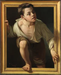 Menekülés a kritikától (Menekülő kritika) - Borrell del Caso, Pere (1835-1910) - Olaj, vászon - 1874 trompe-l