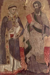 Szent Bertalan és Clairvaux-i Szent Bernát részlete a Manresai Szent Domonkos kolostor oltárképéről