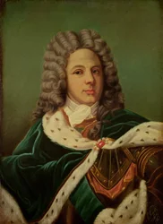 Saint-Simon herceg (1675-1755) portréja Hyacinthe Rigaud (1659-1743) portréja nyomán 1887