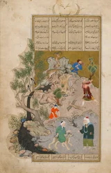 Bustan (Orchard) – Sadi († 1292) Afganisztán, Szafavida-korszak, 1525 (átlátszatlan akvarell, tus és arany papíron)