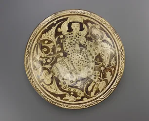 Dish, Kashan régió, Irán, Saljuq dinasztia, 12. század vége – 13. század eleje (kerámia)