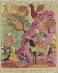 Harc Piran és Bizn között, illusztráció a Shahnama-ból (Királyok könyvéből), Abul-Qasim Manur Firdawsi (c.934-c.1020) 1619