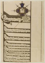 Firman (királyi rendelet) Muzaffar al-Din Shah Qaja pecsétjével, 1897 (tinta és arany a papíron)