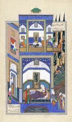Mihrab meghallja Rudabeh bolondságát, 1500-1540 körül