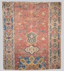 Részleges Tabriz medálszőnyeg, Északnyugat-Perzsia, 16. század eleje