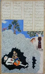 Rusztam kivonja a fehér démon máját, illusztráció a „Shahnama”-ból (Királyok Könyvéből), Abu
