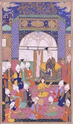 Isma"il sah tartotta az első zártkörű hallgatóságot csatlakozása után Tebrizben, 1590-1600 körül