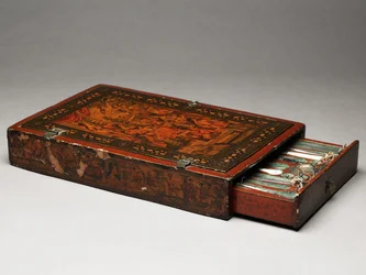 A Szent Családot ábrázoló szerszámkészlet, 1830 körül (vegyes technika)