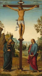 A keresztre feszítés a Szűzanyával, Szent Jánossal, Szent Jeromossal és Szent Mária Magdolnával..., c. 14821485