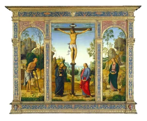 A keresztre feszítés a Szűzanyával, Szent Jánossal, Szent Jeromossal és Szent Mária Magdolnával, c. 14821485.