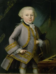 Ifjú Mozart udvari ruhában (olaj, vászon)