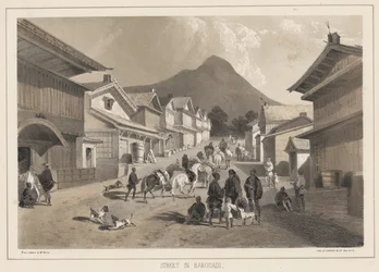 Hakodadi utca, Sarony und Co. litho, 1855 (chromolitho)
