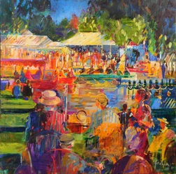 The Thames at Henley, 2020 (olaj, vászon)