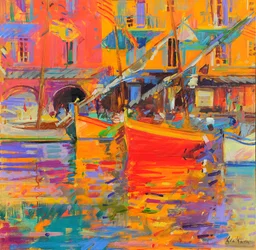 Harbour Reflections, Cote du Midi, 2021 (olaj, vászon)