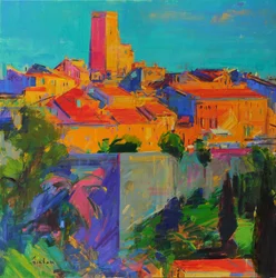 Saint-Paul de Vence, Aranyfény, 2022 (olaj, vászon)