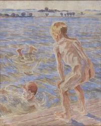 Fürdő fiúk. Fåborg Fjord