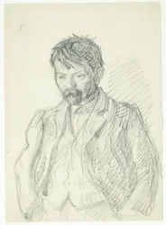 Jens Birkholm festő portréja. Fél alak