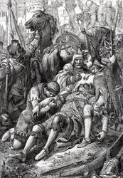 Hódító Vilmos királyt fia, II. Róbert, normandiai dit Courteheuse (1051-1134) megsebesítette Gerberoy erődjében