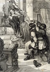 1682-es moszkvai felkelés (1682-es strelci felkelés): Natalja Naricskina cárnő fiát, Péter herceget (1672-1725) védi a strelcek (sztreletek) támadásaitól, Oroszország (1682-es moszkvai felkelés vagy sztrelci Naricsina-felkelés: Nasarshina-felkelés