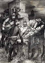 Károly (vagy Károly) svéd király (1682-1718) halála az első norvég Fredriksten erőd ostrománál