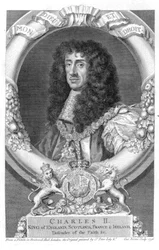 II. Károly (1630-85) Nagy-Britannia és Írország királya 1660-tól, metszet: George Vertue (1684-1756) 1736