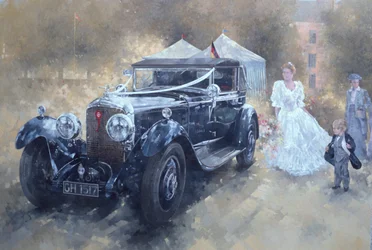 Bentley és menyasszony (olaj, vászon)